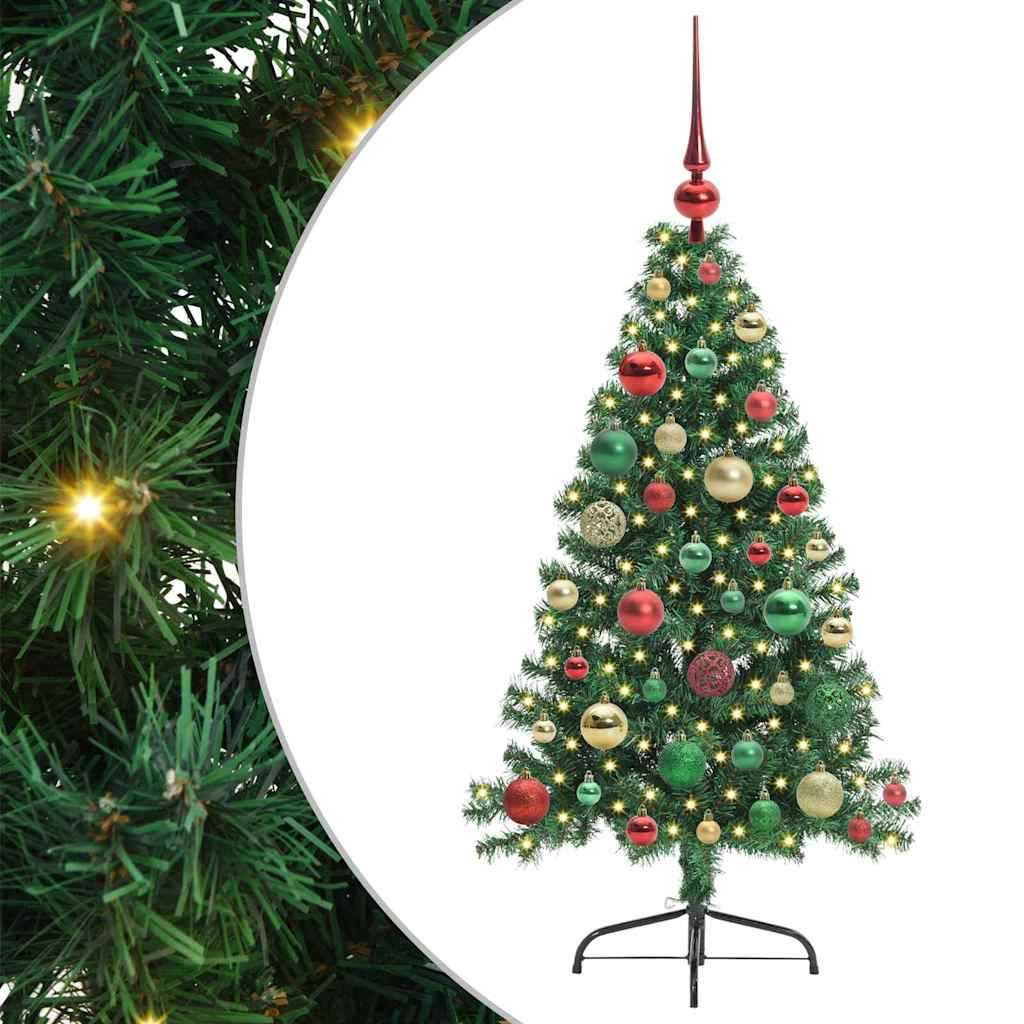Künstlicher vorbeleuchteter Weihnachtsbaum Grün 120 cm PVC