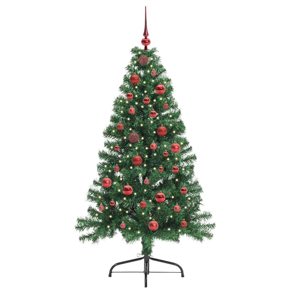 Künstlicher vorbeleuchteter Weihnachtsbaum Grün 150 cm PVC