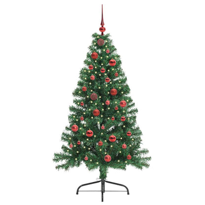 Künstlicher vorbeleuchteter Weihnachtsbaum Grün 150 cm PVC