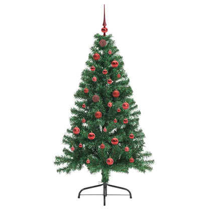 Künstlicher vorbeleuchteter Weihnachtsbaum Grün 150 cm PVC