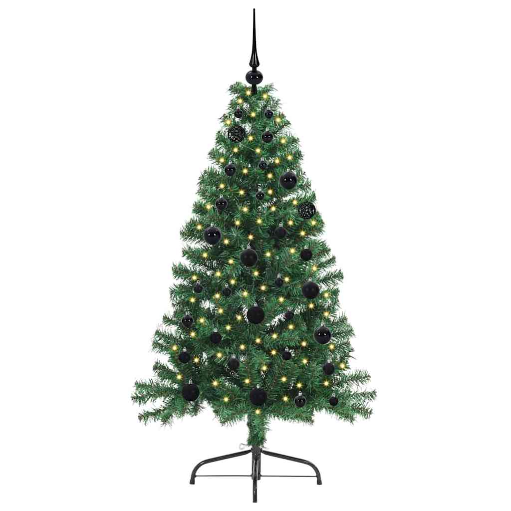 Künstlicher vorbeleuchteter Weihnachtsbaum Grün 150 cm PVC