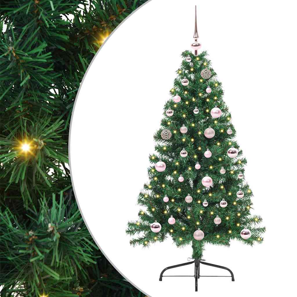Künstlicher vorbeleuchteter Weihnachtsbaum Grün 150 cm PVC