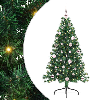 Künstlicher vorbeleuchteter Weihnachtsbaum Grün 150 cm PVC