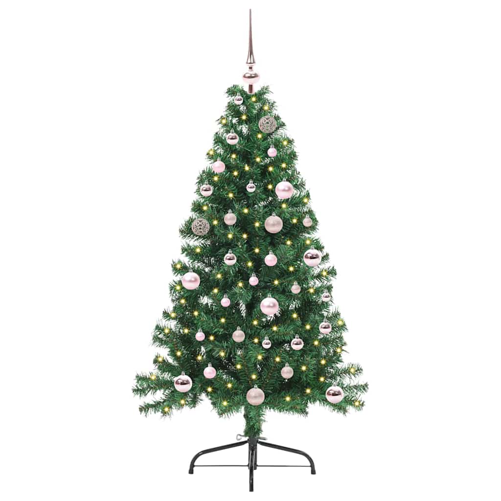 Künstlicher vorbeleuchteter Weihnachtsbaum Grün 150 cm PVC