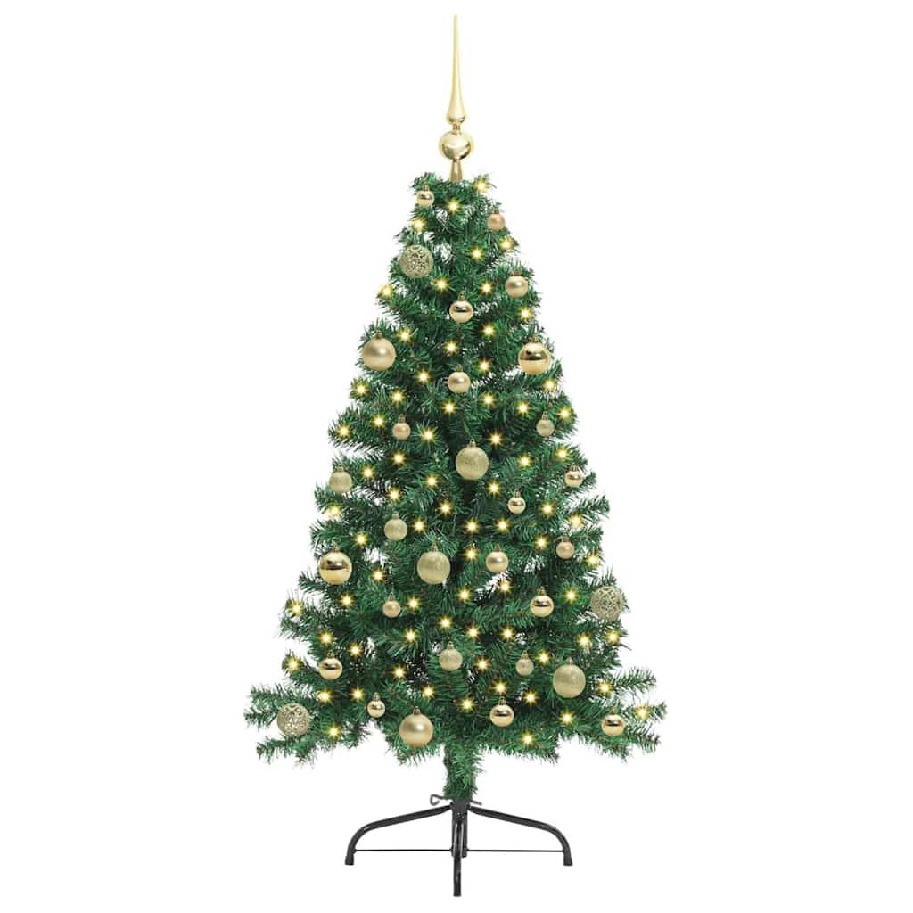 Künstlicher vorbeleuchteter Weihnachtsbaum Grün 150 cm PVC