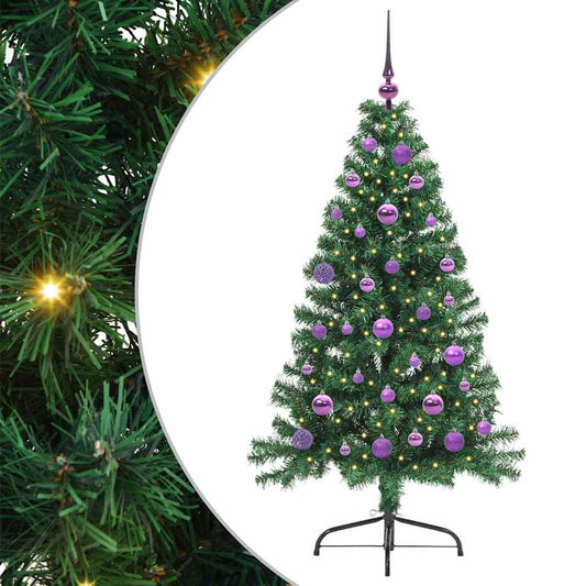 Künstlicher vorbeleuchteter Weihnachtsbaum Grün 150 cm PVC