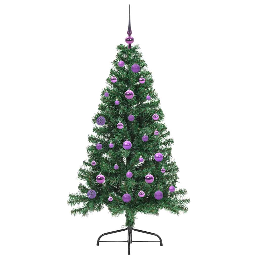 Künstlicher vorbeleuchteter Weihnachtsbaum Grün 150 cm PVC