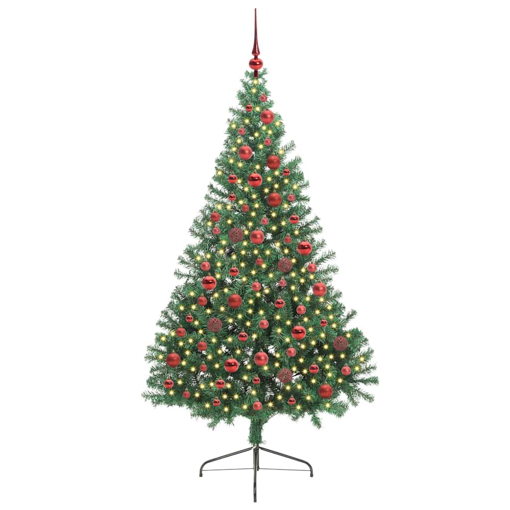 Künstlicher vorbeleuchteter Weihnachtsbaum Grün 180 cm PVC