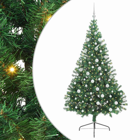 Künstlicher vorbeleuchteter Weihnachtsbaum Grün 180 cm PVC