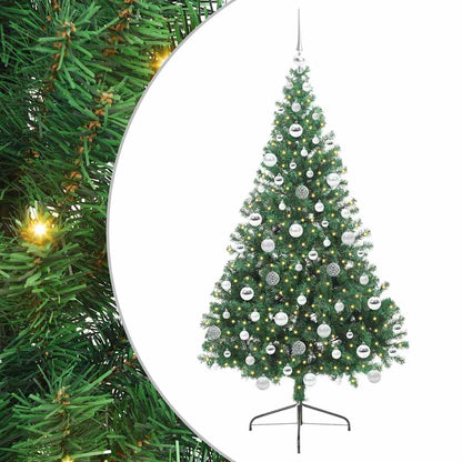 Künstlicher vorbeleuchteter Weihnachtsbaum Grün 180 cm PVC