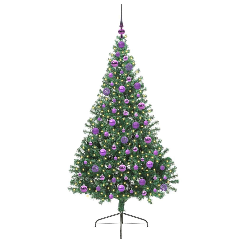 Künstlicher vorbeleuchteter Weihnachtsbaum Grün 180 cm PVC