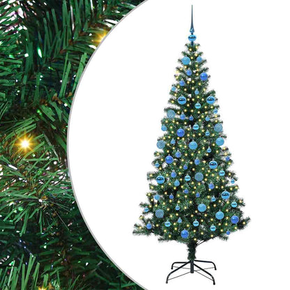 Künstlicher vorbeleuchteter Weihnachtsbaum Grün 180 cm PVC