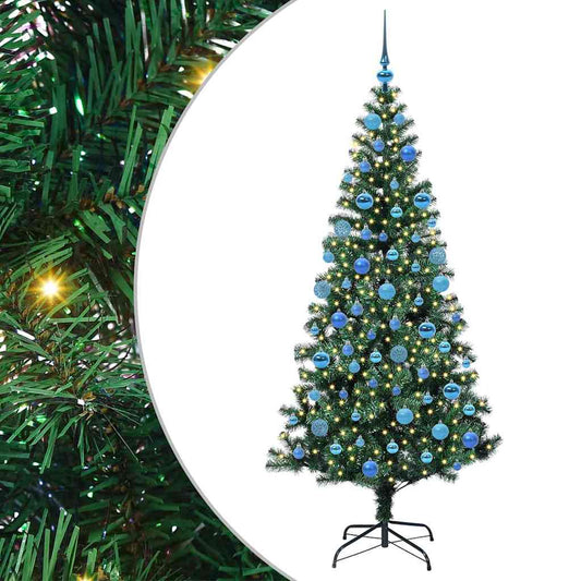Künstlicher vorbeleuchteter Weihnachtsbaum Grün 180 cm PVC
