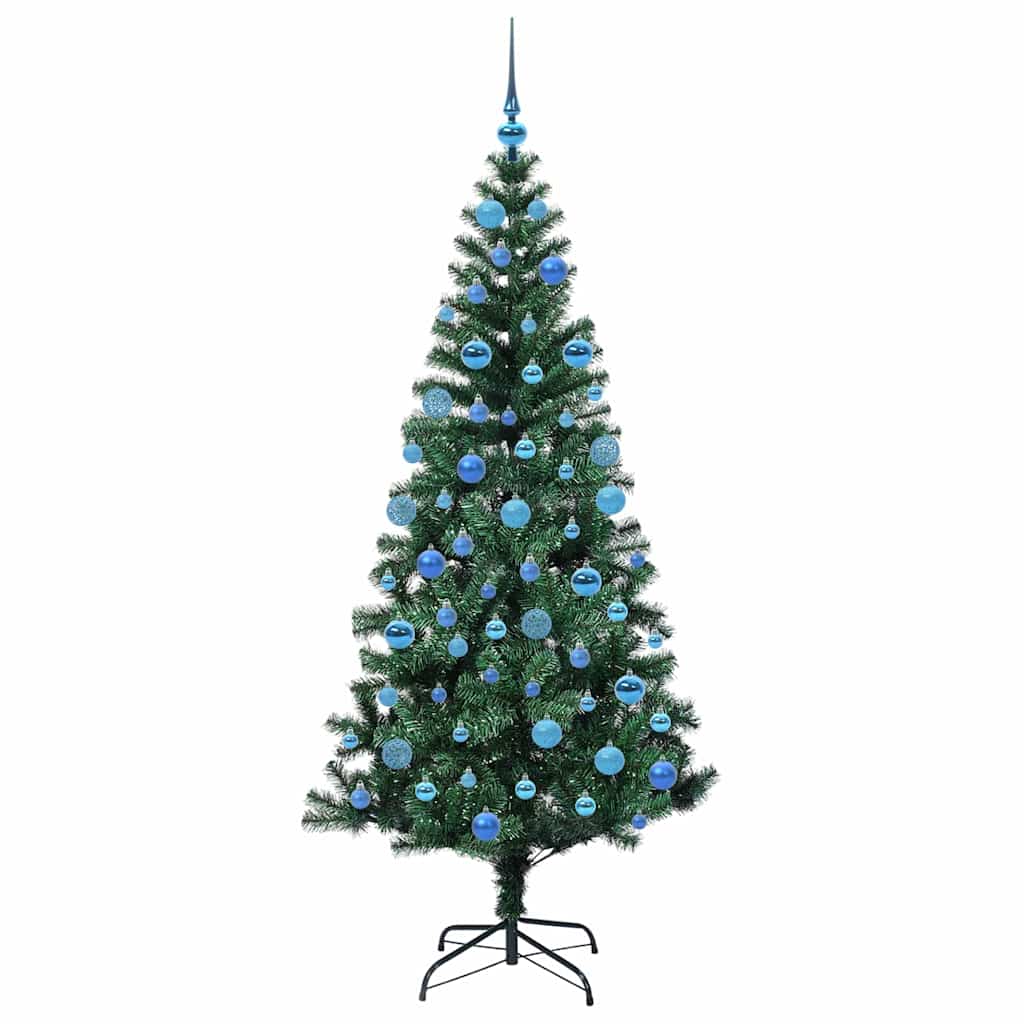 Künstlicher vorbeleuchteter Weihnachtsbaum Grün 180 cm PVC
