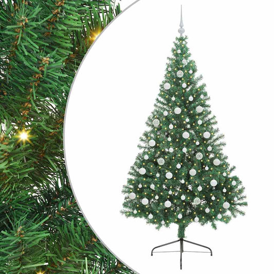 Künstlicher vorbeleuchteter Weihnachtsbaum Grün 210 cm PVC