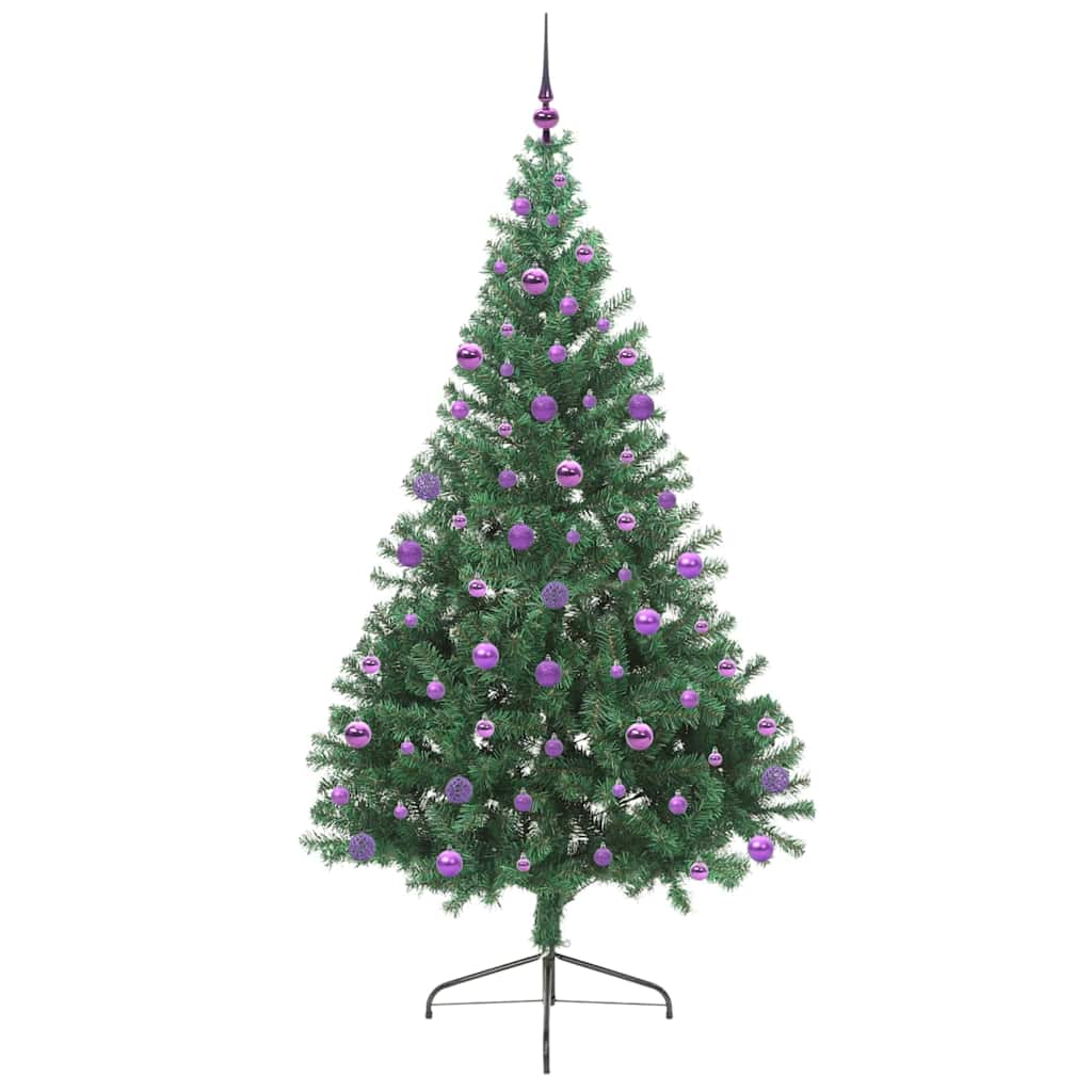 Künstlicher vorbeleuchteter Weihnachtsbaum Grün 210 cm PVC