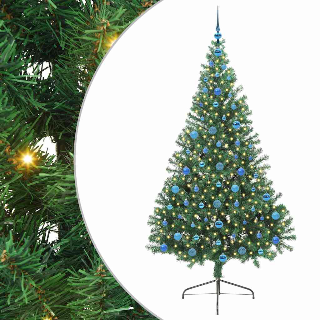 Künstlicher vorbeleuchteter Weihnachtsbaum Grün 210 cm PVC