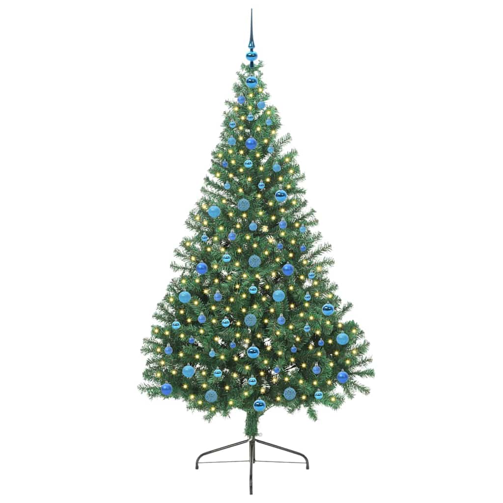 Künstlicher vorbeleuchteter Weihnachtsbaum Grün 210 cm PVC