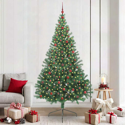 Albero di Natale artificiale preilluminato, verde, 240 cm, PVC