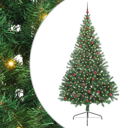 Albero di Natale artificiale preilluminato, verde, 240 cm, PVC