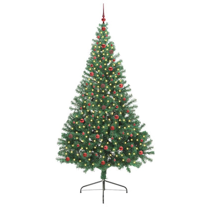 Albero di Natale artificiale preilluminato, verde, 240 cm, PVC