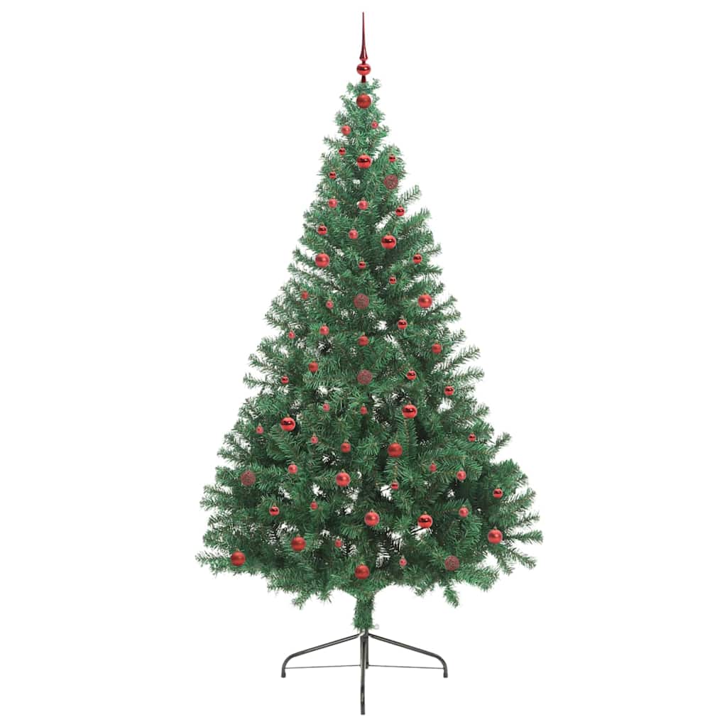 Albero di Natale artificiale preilluminato, verde, 240 cm, PVC