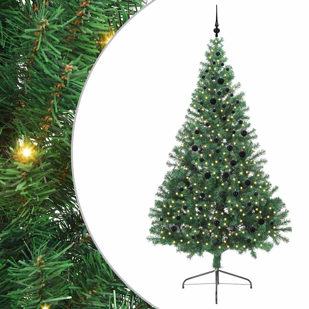 Künstlicher vorbeleuchteter Weihnachtsbaum Grün 240 cm PVC