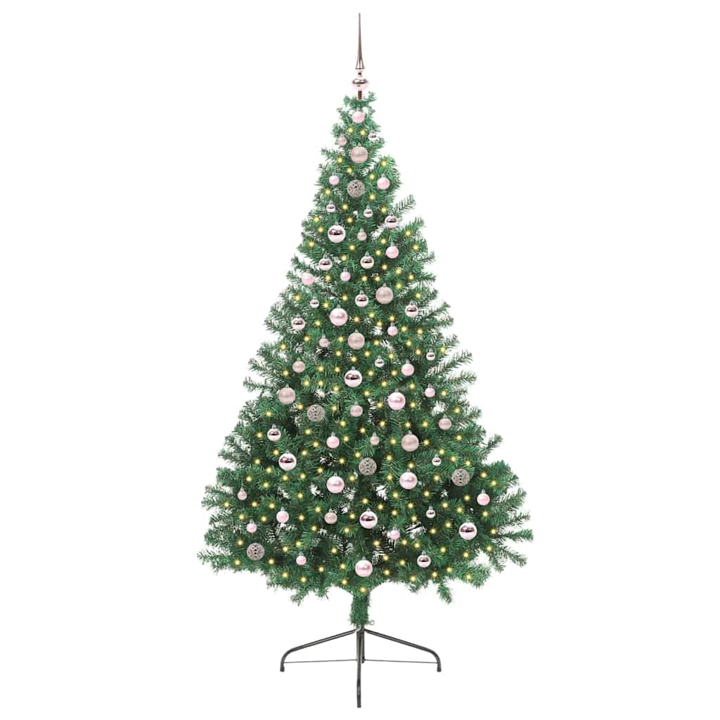 Künstlicher vorbeleuchteter Weihnachtsbaum Grün 240 cm PVC