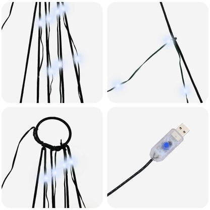 Albero di Natale a LED con picchetti da terra, bianco freddo, 180 cm, metallo