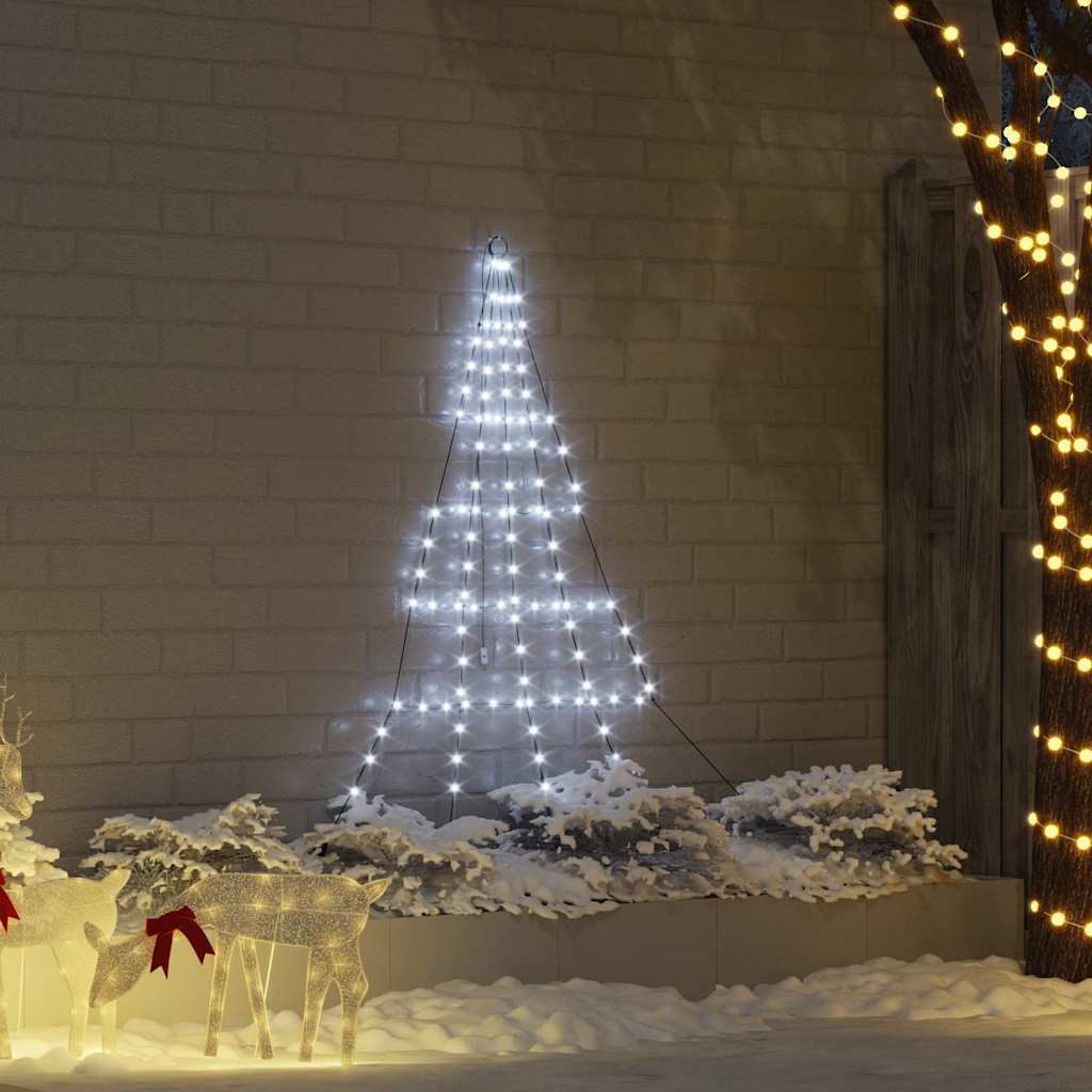Albero di Natale a LED con picchetti da terra, bianco freddo, 180 cm, metallo