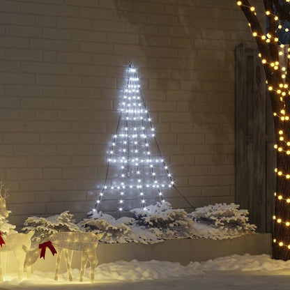 Albero di Natale a LED con picchetti da terra, bianco freddo, 180 cm, metallo