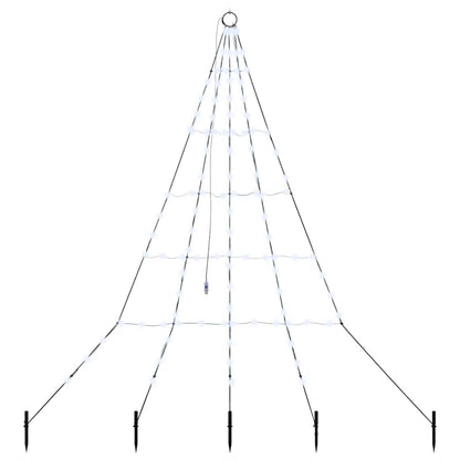 Albero di Natale a LED con picchetti da terra, bianco freddo, 180 cm, metallo