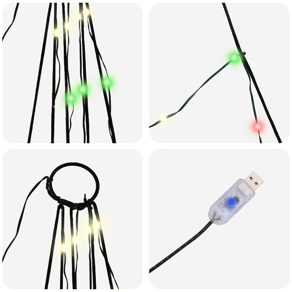 LED Weihnachtsbaum mit Erdspießen Mehrfarbig 182 cm Metall