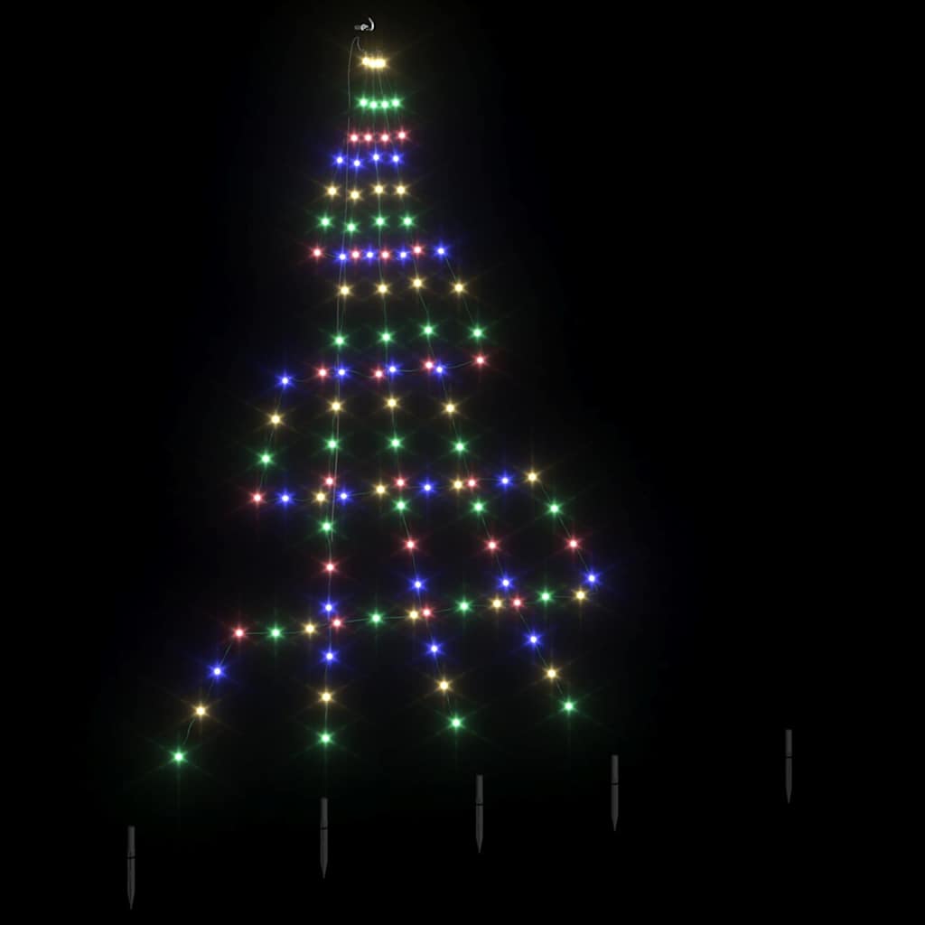 LED Weihnachtsbaum mit Erdspießen Mehrfarbig 182 cm Metall