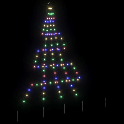 LED Weihnachtsbaum mit Erdspießen Mehrfarbig 182 cm Metall