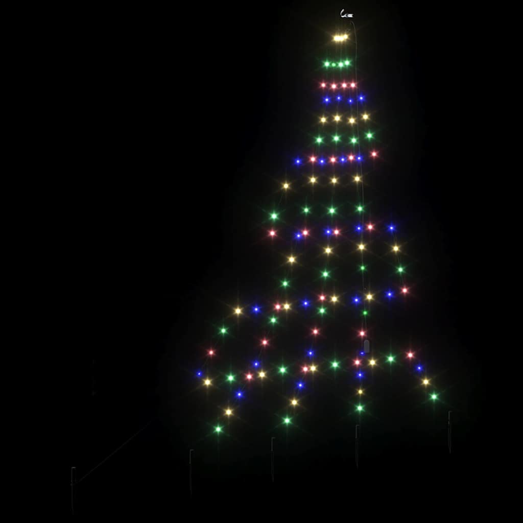 LED Weihnachtsbaum mit Erdspießen Mehrfarbig 182 cm Metall
