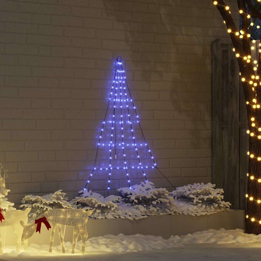 Albero di Natale a LED con picchetti da terra, blu, 180 cm, metallo