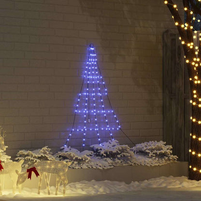 Albero di Natale a LED con picchetti da terra, blu, 180 cm, metallo