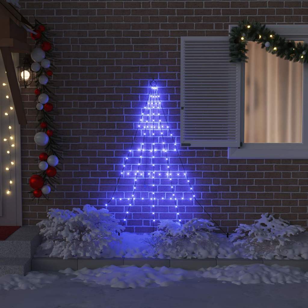 Albero di Natale a LED con picchetti da terra, blu, 180 cm, metallo