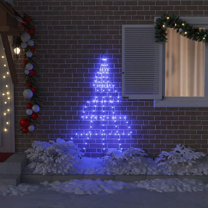 Albero di Natale a LED con picchetti da terra, blu, 180 cm, metallo