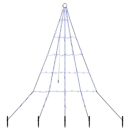 Albero di Natale a LED con picchetti da terra, blu, 180 cm, metallo