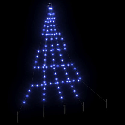 Albero di Natale a LED con picchetti da terra, blu, 180 cm, metallo
