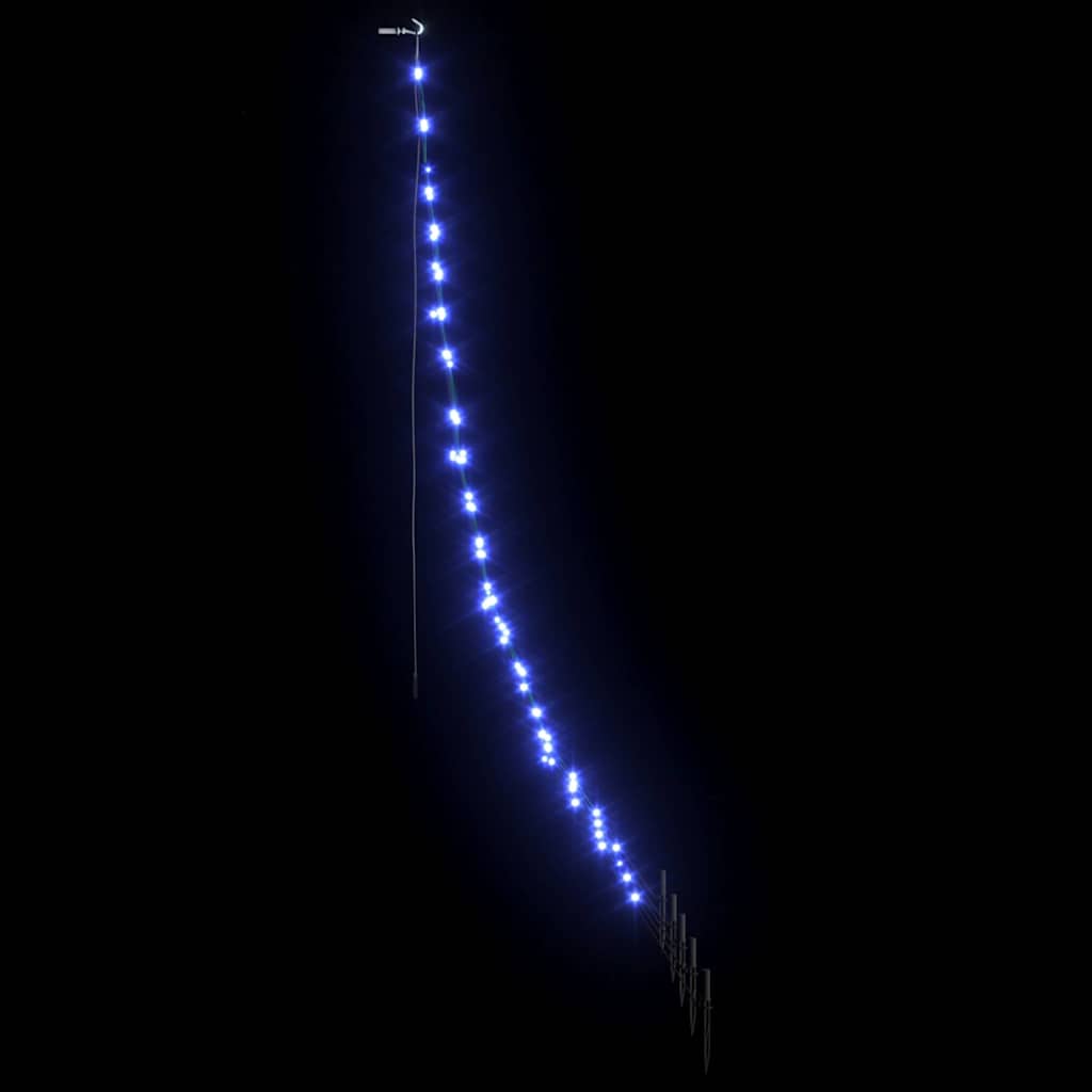 Albero di Natale a LED con picchetti da terra, blu, 180 cm, metallo
