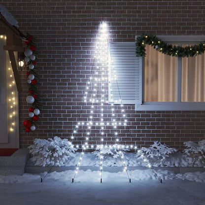LED Weihnachtsbaum mit Erdspießen Kaltweiß 306 cm Metall