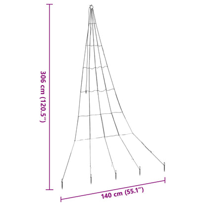 LED Weihnachtsbaum mit Erdspießen Kaltweiß 306 cm Metall