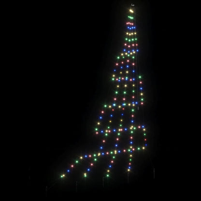 Albero di Natale a LED con picchetti da terra, multicolore, 300 cm, metallo