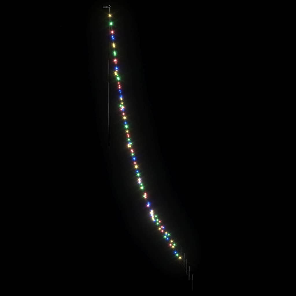 Albero di Natale a LED con picchetti da terra, multicolore, 300 cm, metallo