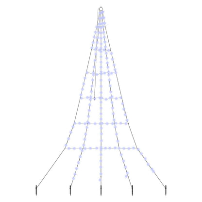LED Weihnachtsbaum mit Erdspießen Blau 306 cm Metall