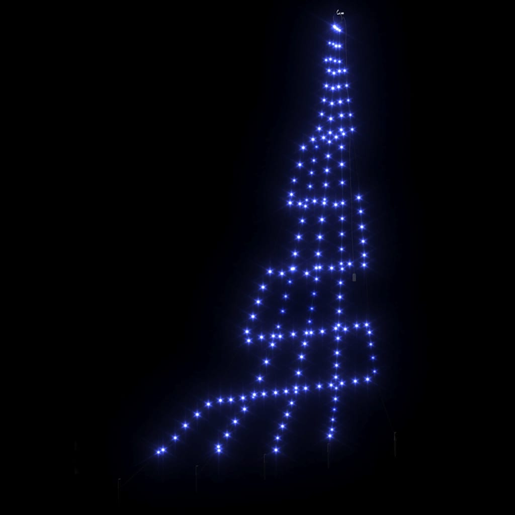 LED Weihnachtsbaum mit Erdspießen Blau 306 cm Metall
