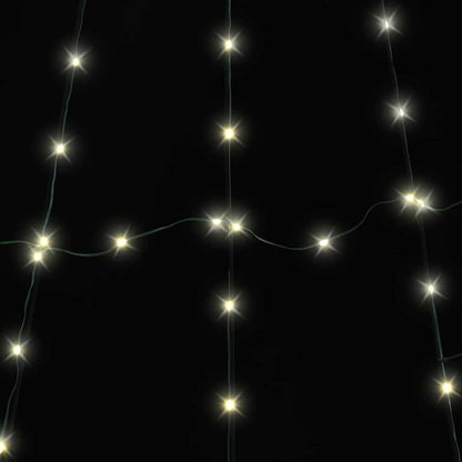 Albero di Natale a LED con picchetti da terra, bianco caldo, 500 cm, metallo